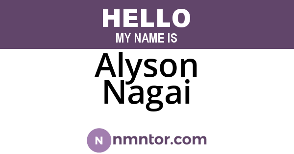 Alyson Nagai