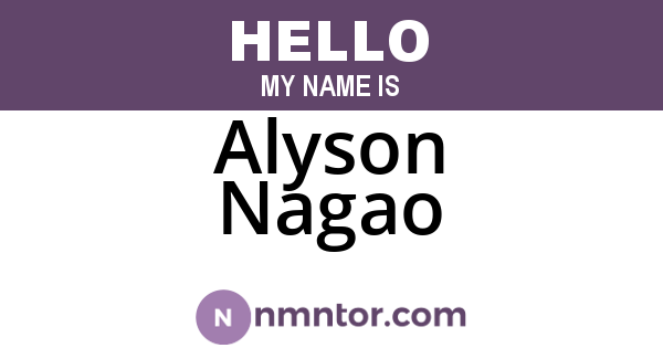 Alyson Nagao