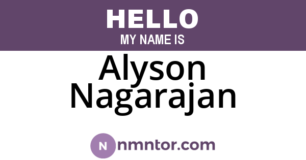 Alyson Nagarajan
