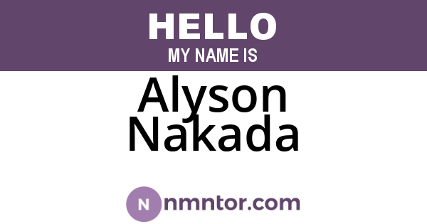 Alyson Nakada