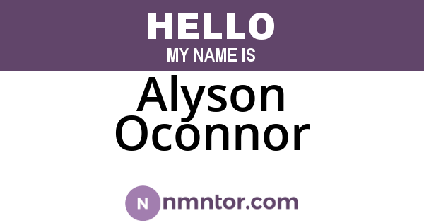 Alyson Oconnor