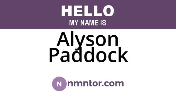 Alyson Paddock