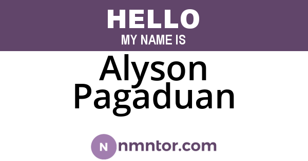 Alyson Pagaduan
