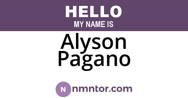 Alyson Pagano