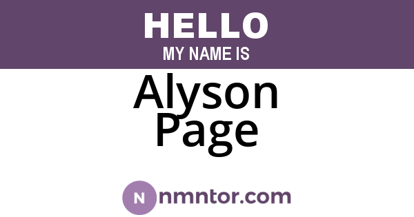 Alyson Page