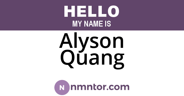 Alyson Quang