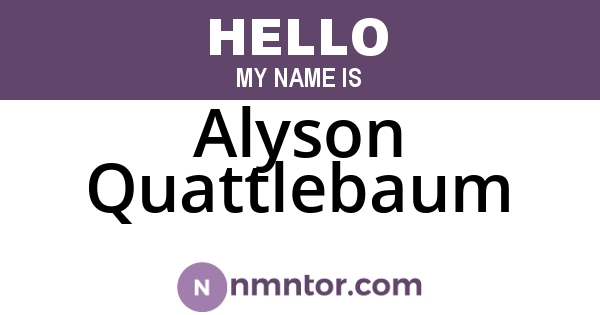 Alyson Quattlebaum