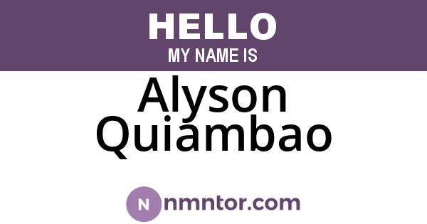 Alyson Quiambao