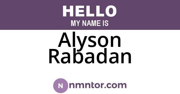 Alyson Rabadan