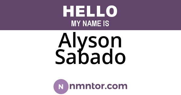 Alyson Sabado
