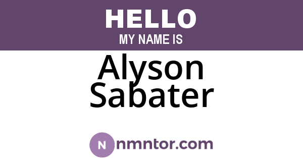 Alyson Sabater