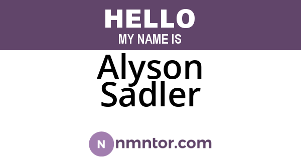 Alyson Sadler