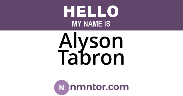 Alyson Tabron