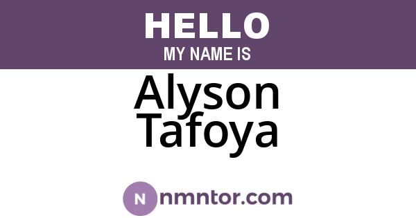 Alyson Tafoya