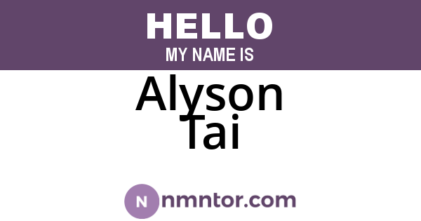 Alyson Tai