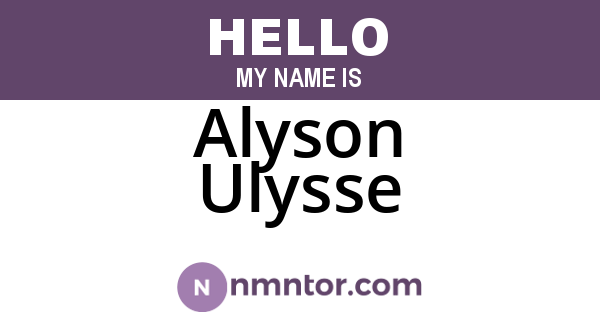 Alyson Ulysse