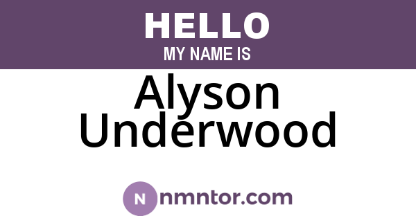 Alyson Underwood
