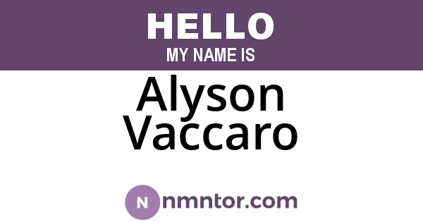 Alyson Vaccaro