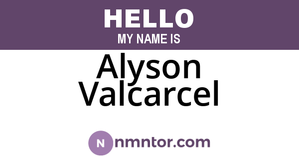Alyson Valcarcel