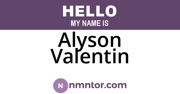 Alyson Valentin