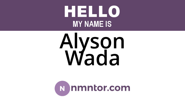 Alyson Wada