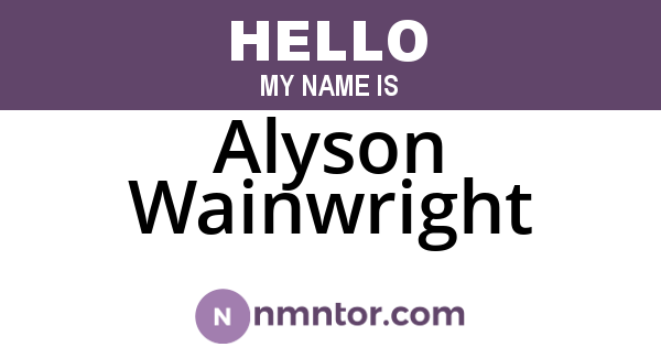 Alyson Wainwright