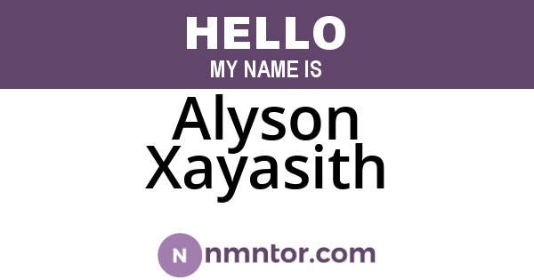 Alyson Xayasith