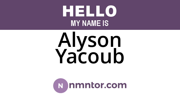 Alyson Yacoub