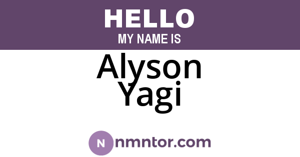 Alyson Yagi