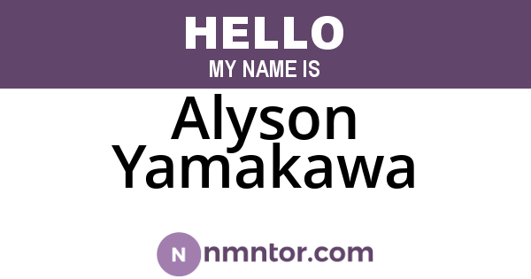 Alyson Yamakawa