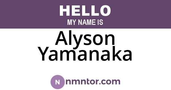 Alyson Yamanaka