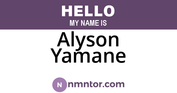 Alyson Yamane