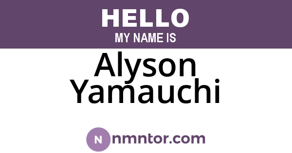 Alyson Yamauchi