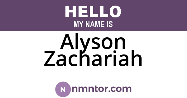 Alyson Zachariah