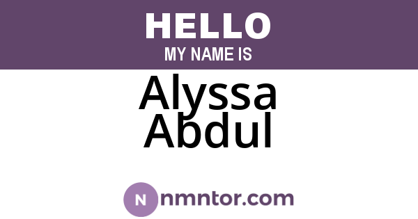Alyssa Abdul