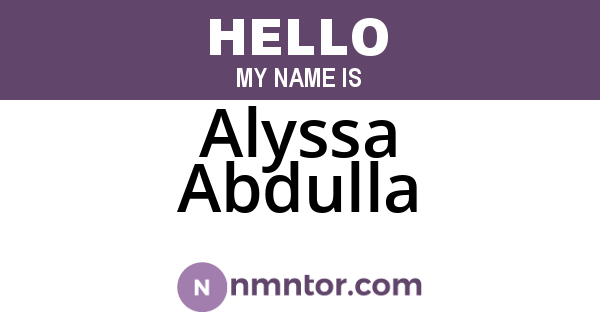 Alyssa Abdulla