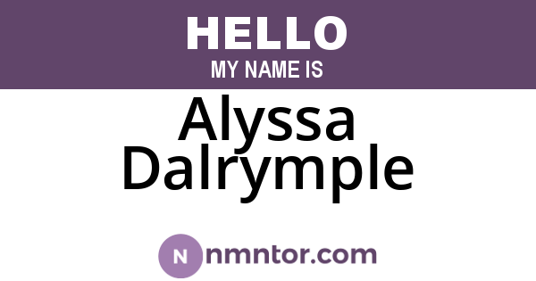 Alyssa Dalrymple