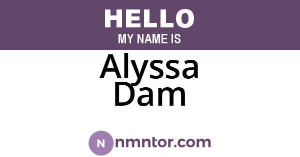 Alyssa Dam