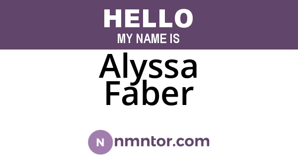 Alyssa Faber
