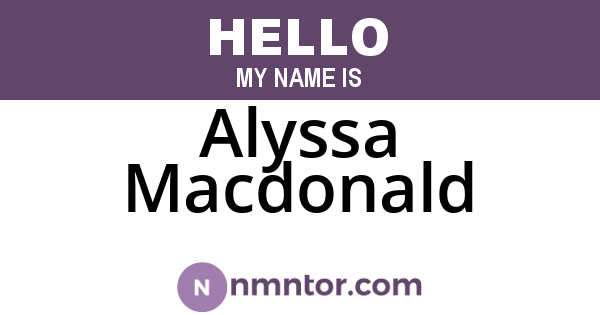 Alyssa Macdonald