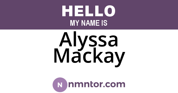 Alyssa Mackay