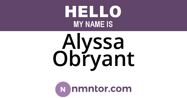 Alyssa Obryant