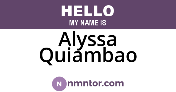 Alyssa Quiambao
