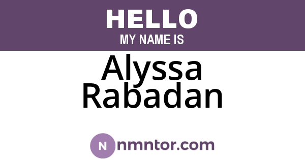 Alyssa Rabadan