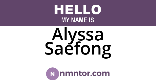 Alyssa Saefong