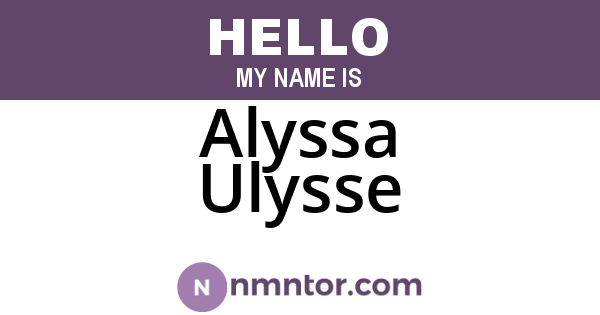 Alyssa Ulysse