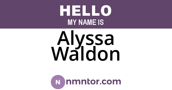 Alyssa Waldon