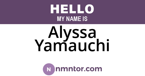Alyssa Yamauchi