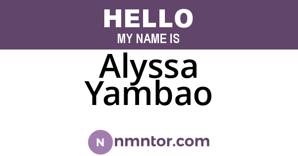 Alyssa Yambao