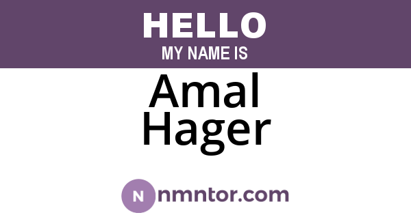 Amal Hager